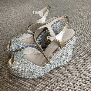 Gold Jimmy Choo wedges